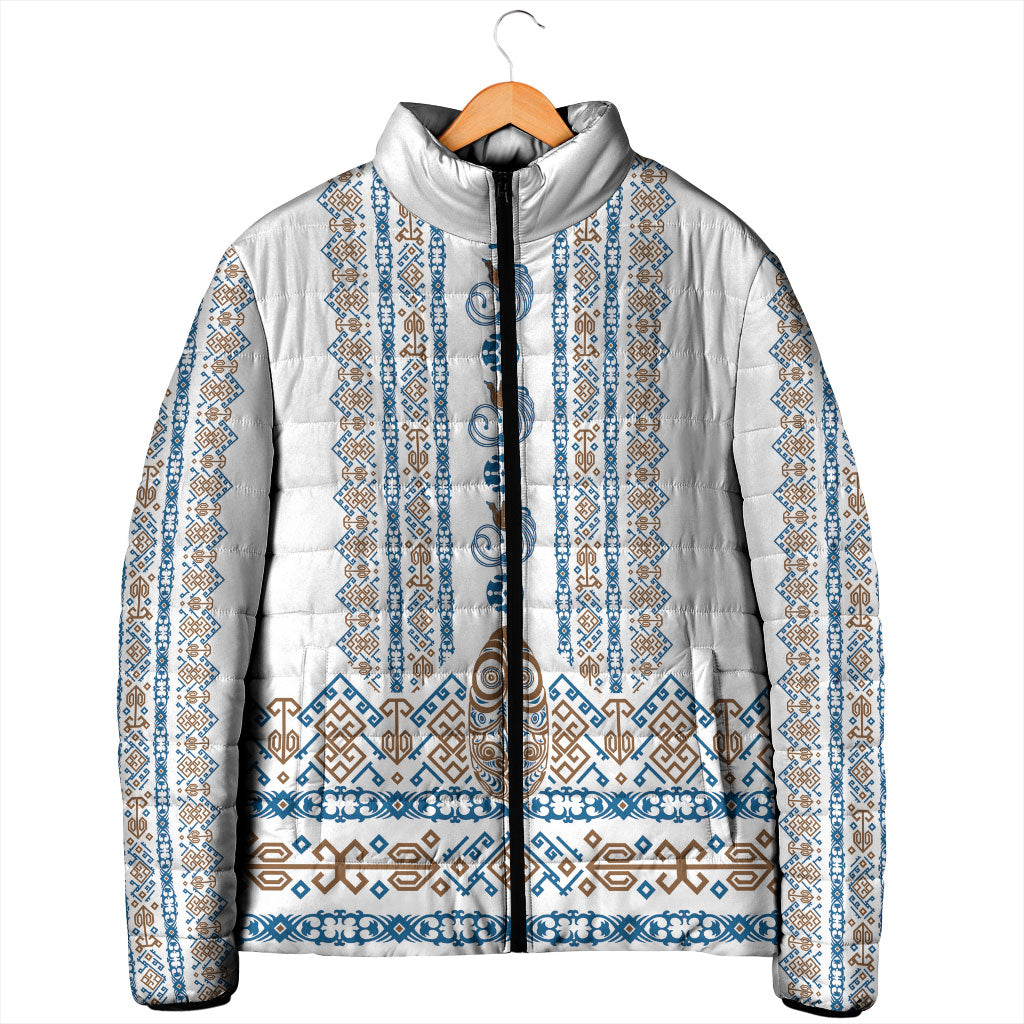 Personalised Papua New Guinea Bird Ethnic Padded Jacket Papuan Batik Inspired Pattern LT9 - Polynesian Pride