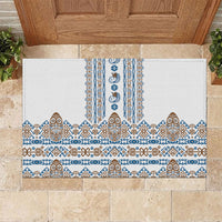 Papua New Guinea Bird Ethnic Rubber Doormat Papuan Batik Inspired Pattern LT9 White - Polynesian Pride