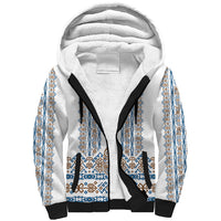 Personalised Papua New Guinea Bird Ethnic Sherpa Hoodie Papuan Batik Inspired Pattern LT9 Unisex White - Polynesian Pride