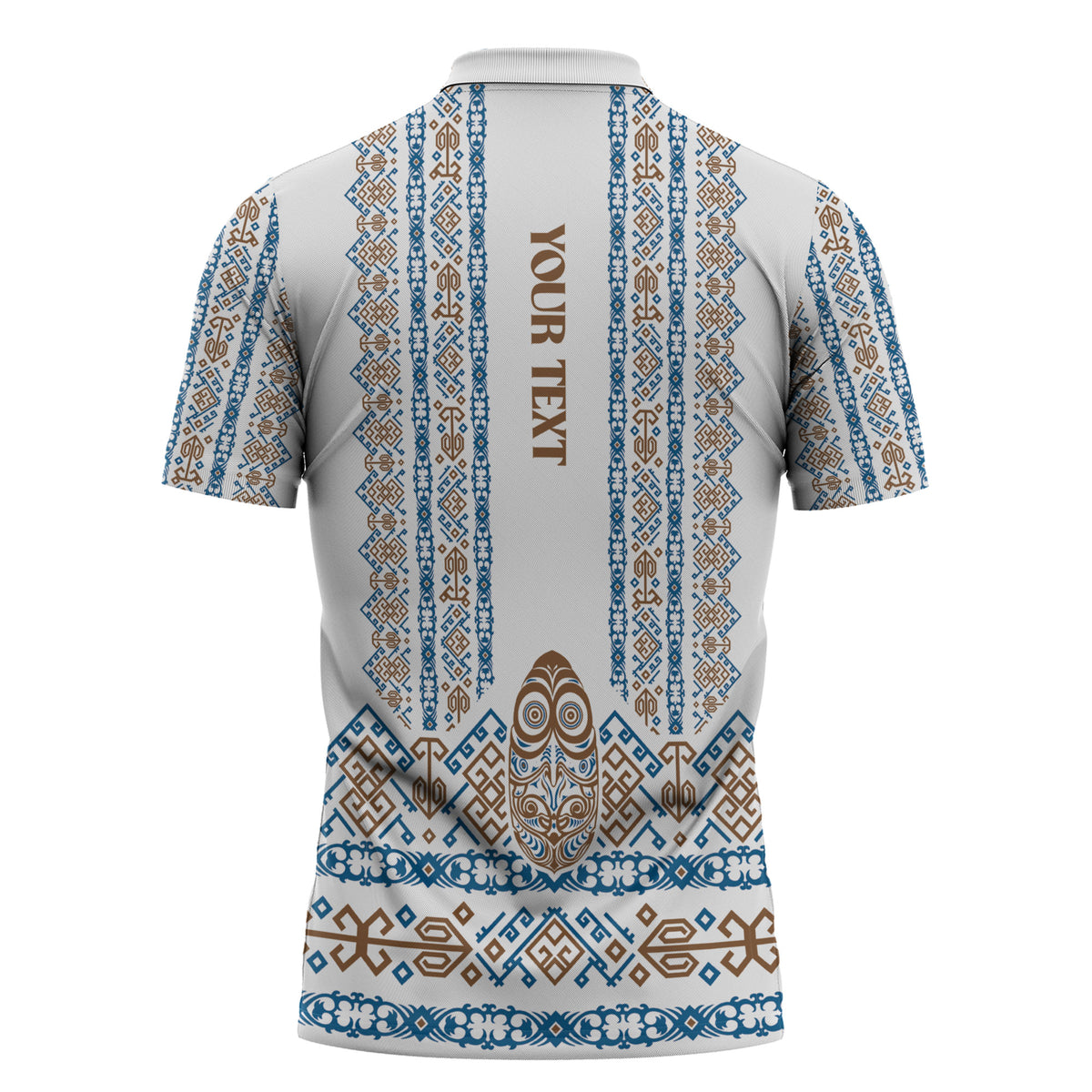 Personalised Papua New Guinea Bird Ethnic Zipper Polo Shirt Papuan Batik Inspired Pattern LT9 - Polynesian Pride