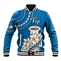 Bula Fiji Baseball Jacket Kava Bowl Tapa Tribal LT9 Unisex Blue - Polynesian Pride