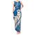 Bula Fiji Tank Maxi Dress Kava Bowl Tapa Tribal LT9 Women Blue - Polynesian Pride