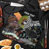 Australia New Zealand Personalised Apron Maori Aboriginal Art Style LT9 Black - Polynesian Pride
