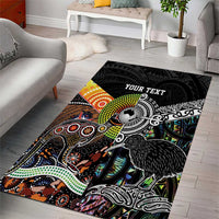 Personalised New Zealand and Australia Area Rug Maori Mix Aboriginal Art Style LT9 - Polynesian Pride