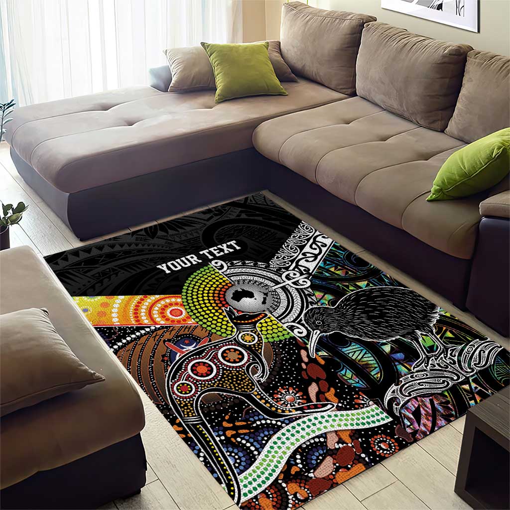 Personalised New Zealand and Australia Area Rug Maori Mix Aboriginal Art Style LT9 - Polynesian Pride