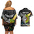 New Zealand and Australia Couples Matching Off Shoulder Short Dress and Hawaiian Shirt Maori Mix Aboriginal Art Style