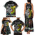 New Zealand and Australia Family Matching Tank Maxi Dress and Hawaiian Shirt Maori Mix Aboriginal Art Style