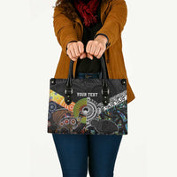 Australia New Zealand Personalised Leather Bag Maori Aboriginal Art Style LT9 Black - Polynesian Pride