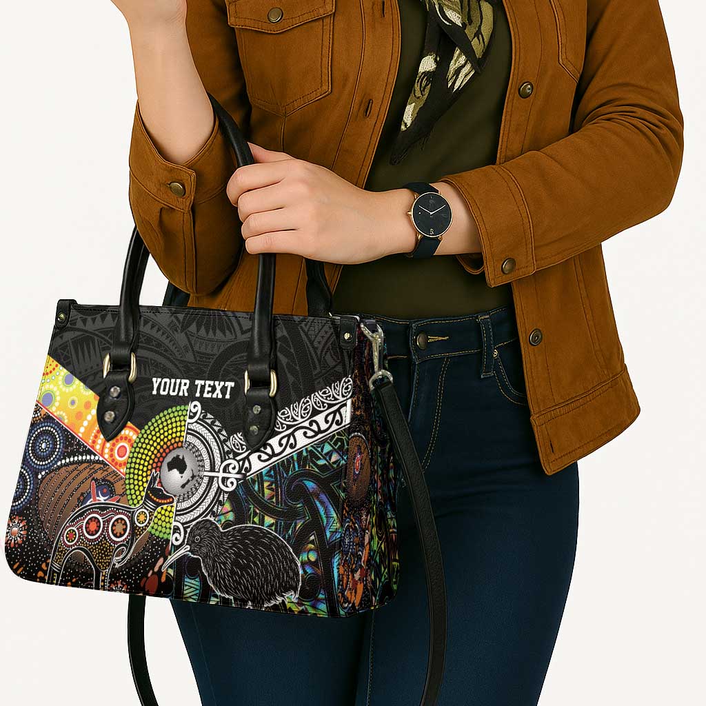 Australia New Zealand Personalised Leather Bag Maori Aboriginal Art Style LT9 - Polynesian Pride