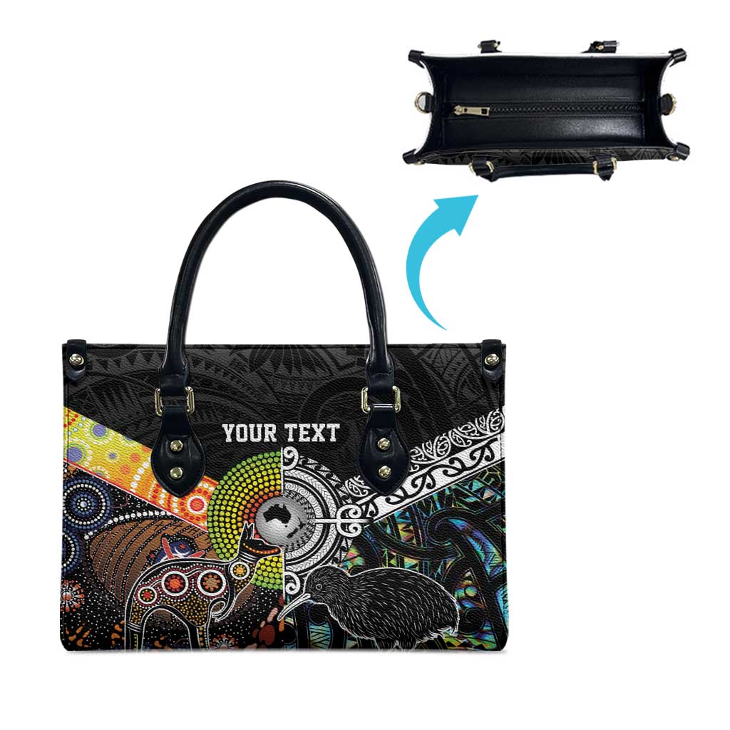 Australia New Zealand Personalised Leather Bag Maori Aboriginal Art Style LT9 - Polynesian Pride