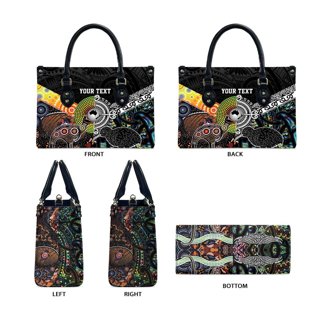 Australia New Zealand Personalised Leather Bag Maori Aboriginal Art Style LT9 - Polynesian Pride