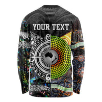 Personalised New Zealand and Australia Long Sleeve Shirt Maori Mix Aboriginal Art Style LT9 - Polynesian Pride