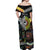 New Zealand and Australia Off Shoulder Maxi Dress Maori Mix Aboriginal Art Style