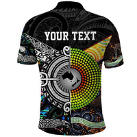 Personalised New Zealand and Australia Polo Shirt Maori Mix Aboriginal Art Style LT9 - Polynesian Pride