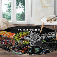 Personalised New Zealand and Australia Round Carpet Maori Mix Aboriginal Art Style LT9 - Polynesian Pride