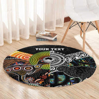 Personalised New Zealand and Australia Round Carpet Maori Mix Aboriginal Art Style LT9 - Polynesian Pride