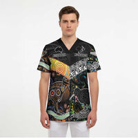 Australia New Zealand Personalised Scrub Top Maori Aboriginal Art Style LT9 - Polynesian Pride