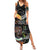 New Zealand and Australia Summer Maxi Dress Maori Mix Aboriginal Art Style