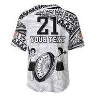 Custom Fiji Rugby Pacific Baseball Jersey Polynesian Palm Tattoo LT9 - Polynesian Pride