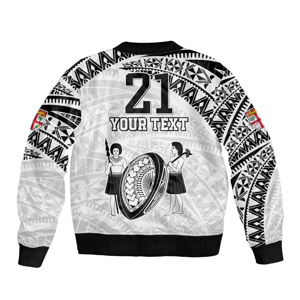 Custom Fiji Rugby Pacific Bomber Jacket Polynesian Palm Tattoo LT9 - Polynesian Pride