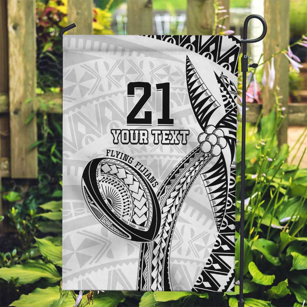 Custom Fiji Rugby Pacific Garden Flag Polynesian Palm Tattoo LT9 Garden Flag White - Polynesian Pride
