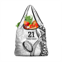 Custom Fiji Rugby Pacific Grocery Bag Polynesian Palm Tattoo LT9 1-pack One Size White - Polynesian Pride