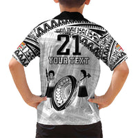 Custom Fiji Rugby Pacific Kid Hawaiian Shirt Polynesian Palm Tattoo LT9 - Polynesian Pride