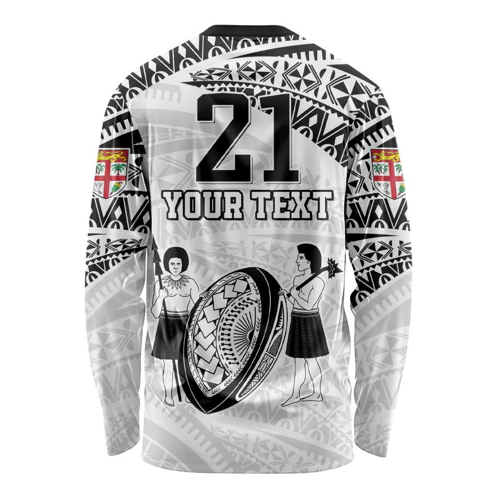 Custom Fiji Rugby Pacific Long Sleeve Shirt Polynesian Palm Tattoo LT9 - Polynesian Pride