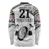 Custom Fiji Rugby Pacific Long Sleeve Shirt Polynesian Palm Tattoo LT9 - Polynesian Pride