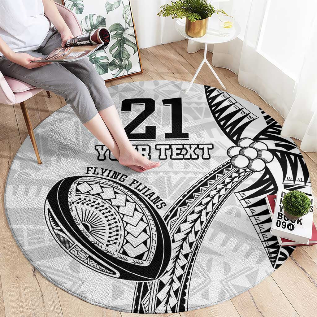 Custom Fiji Rugby Pacific Round Carpet Polynesian Palm Tattoo LT9 - Polynesian Pride