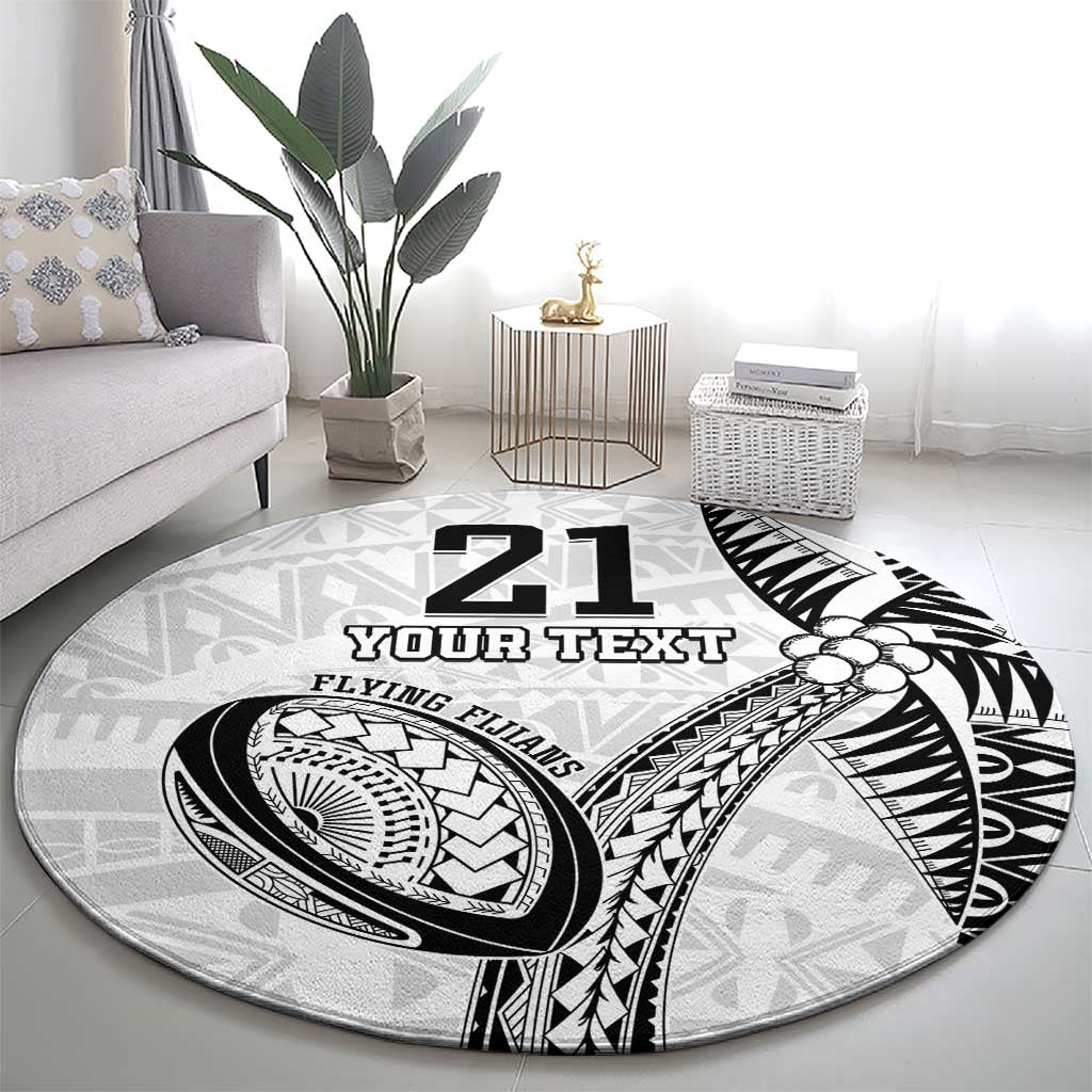 Custom Fiji Rugby Pacific Round Carpet Polynesian Palm Tattoo LT9 - Polynesian Pride