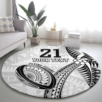 Custom Fiji Rugby Pacific Round Carpet Polynesian Palm Tattoo LT9 - Polynesian Pride
