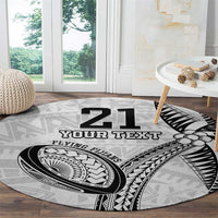 Custom Fiji Rugby Pacific Round Carpet Polynesian Palm Tattoo LT9 - Polynesian Pride