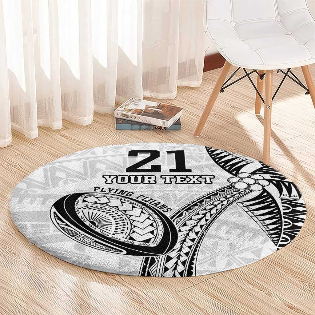 Custom Fiji Rugby Pacific Round Carpet Polynesian Palm Tattoo LT9 - Polynesian Pride