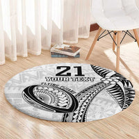 Custom Fiji Rugby Pacific Round Carpet Polynesian Palm Tattoo LT9 - Polynesian Pride
