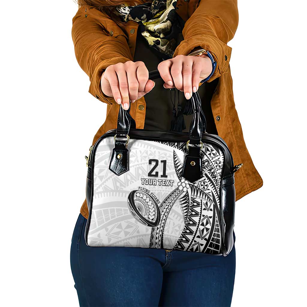 Custom Fiji Rugby Pacific Shoulder Handbag Polynesian Palm Tattoo LT9 One Size White - Polynesian Pride