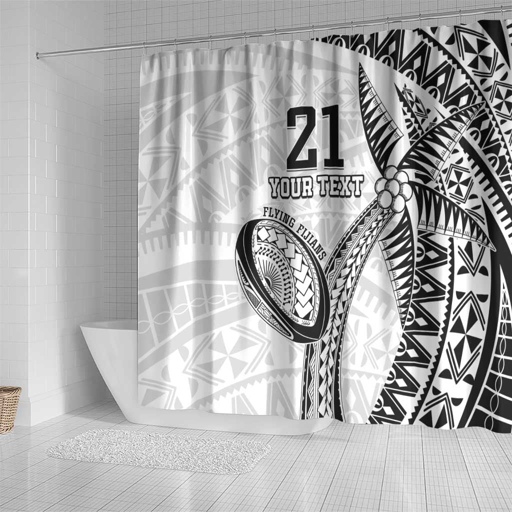 Custom Fiji Rugby Pacific Shower Curtain Polynesian Palm Tattoo LT9 - Polynesian Pride