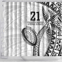 Custom Fiji Rugby Pacific Shower Curtain Polynesian Palm Tattoo LT9 - Polynesian Pride