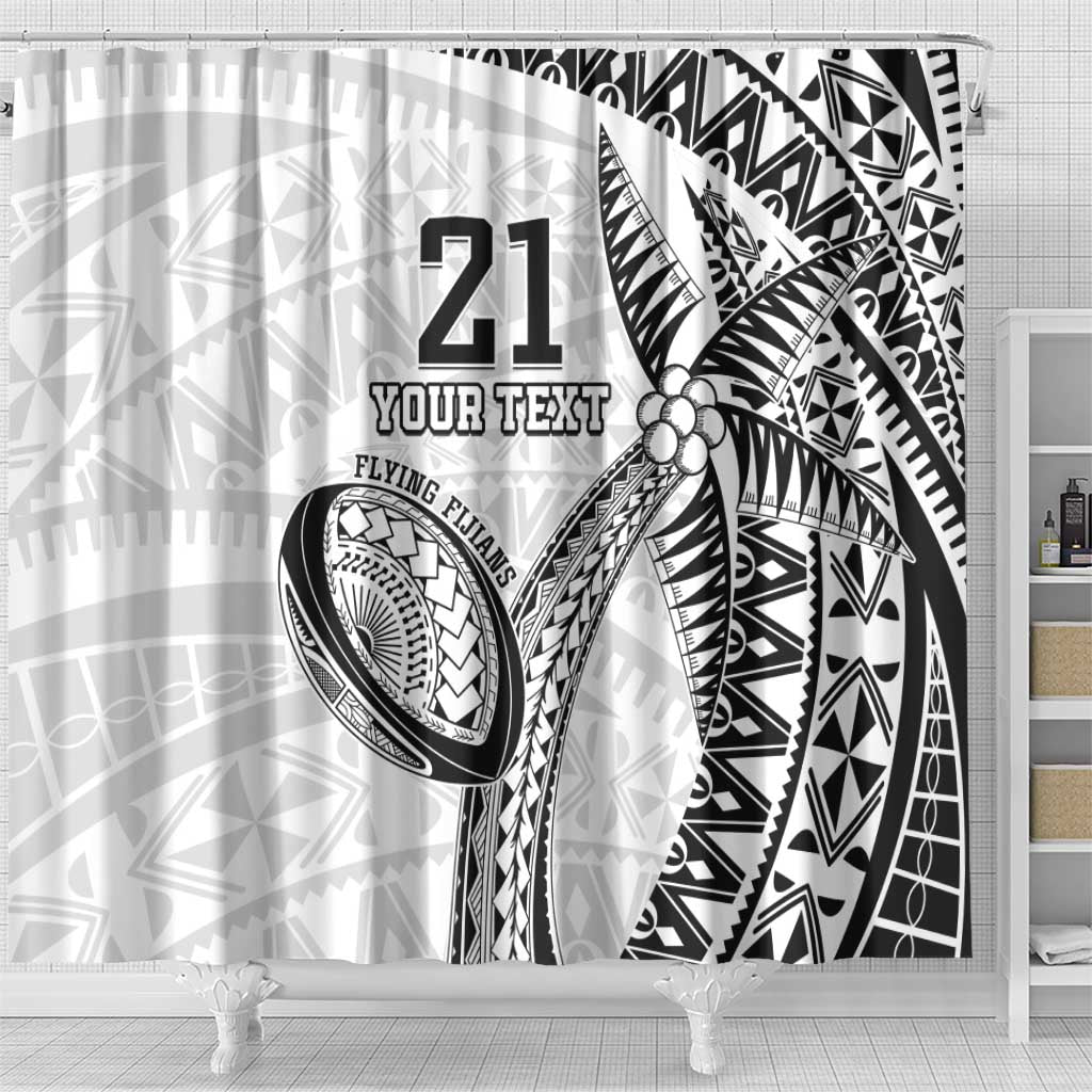 Custom Fiji Rugby Pacific Shower Curtain Polynesian Palm Tattoo LT9 - Polynesian Pride