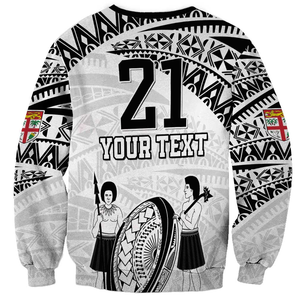 Custom Fiji Rugby Pacific Sweatshirt Polynesian Palm Tattoo LT9 - Polynesian Pride
