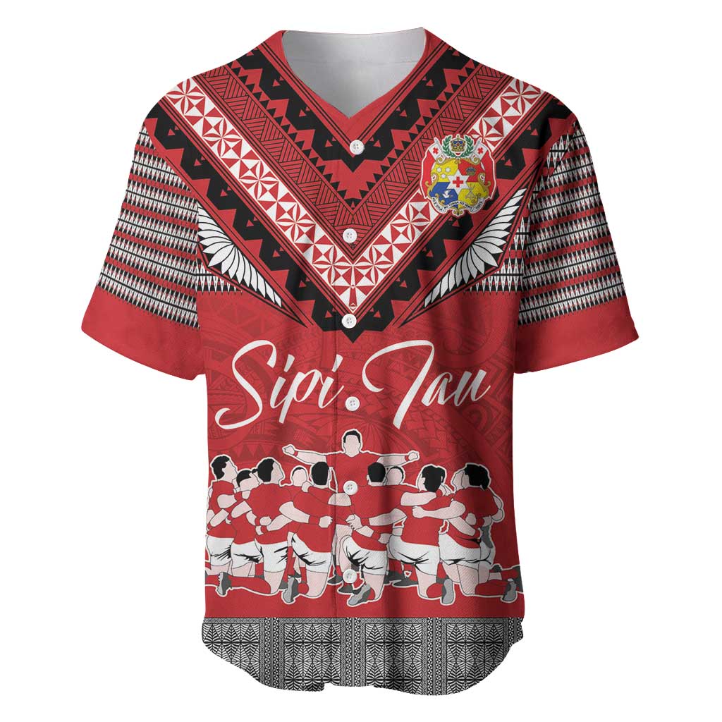 Personalised Tonga Rugby Pacific Baseball Jersey Ikale Tahi Sipi Tau LT9 Red - Polynesian Pride
