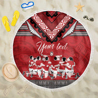 Personalised Tonga Rugby Pacific Beach Blanket Ikale Tahi Sipi Tau LT9 One Size 150cm Red - Polynesian Pride