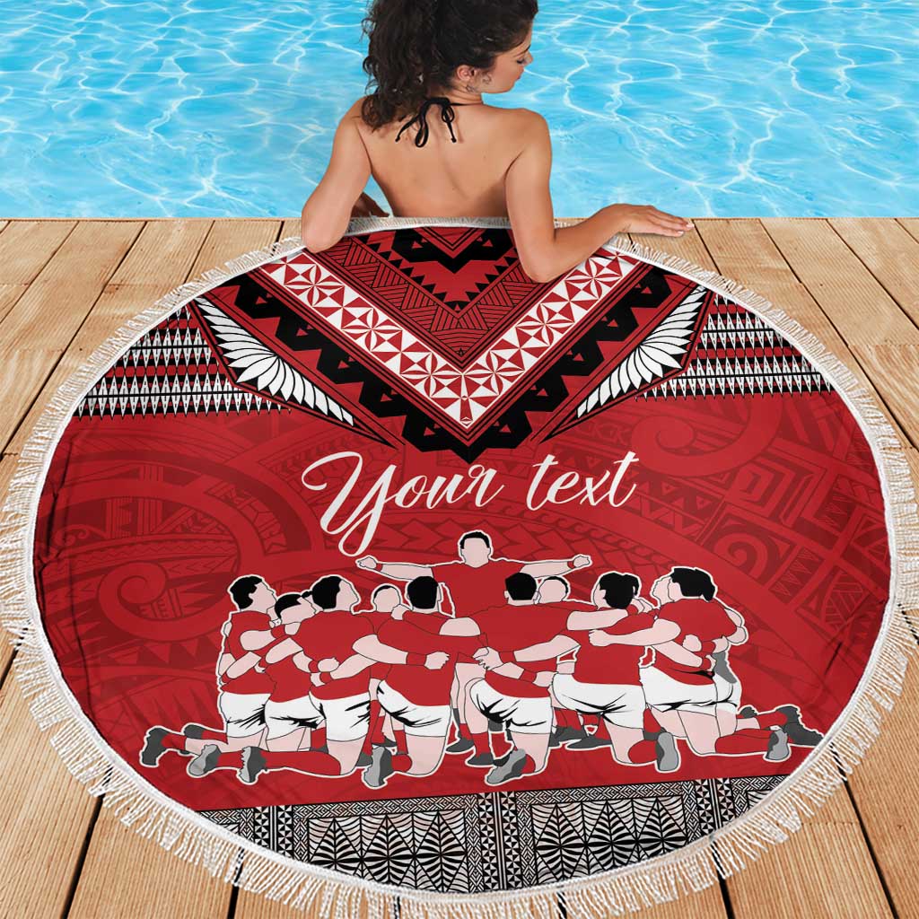 Personalised Tonga Rugby Pacific Beach Blanket Ikale Tahi Sipi Tau LT9 - Polynesian Pride