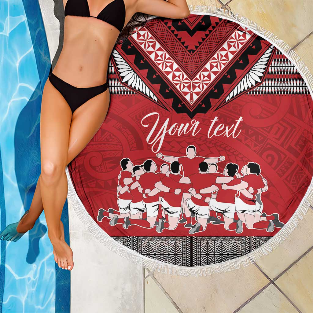 Personalised Tonga Rugby Pacific Beach Blanket Ikale Tahi Sipi Tau LT9 - Polynesian Pride