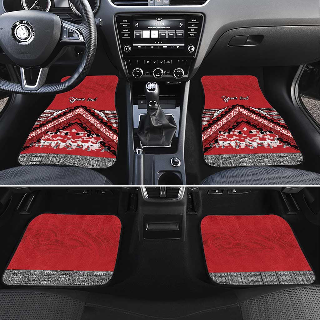 Personalised Tonga Rugby Pacific Car Mats Ikale Tahi Sipi Tau LT9 Set 4pcs Red - Polynesian Pride