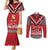 Personalised Tonga Rugby Pacific Couples Matching Mermaid Dress and Long Sleeve Button Shirt Ikale Tahi Sipi Tau