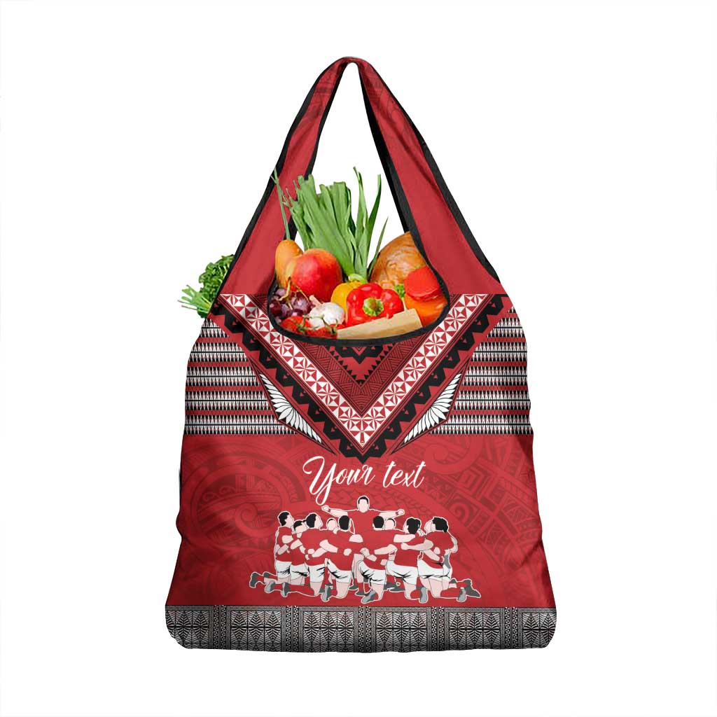 Personalised Tonga Rugby Pacific Grocery Bag Ikale Tahi Sipi Tau LT9 1-pack One Size Red - Polynesian Pride