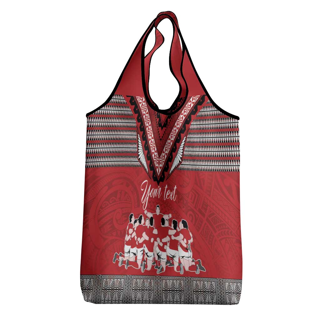 Personalised Tonga Rugby Pacific Grocery Bag Ikale Tahi Sipi Tau LT9 - Polynesian Pride