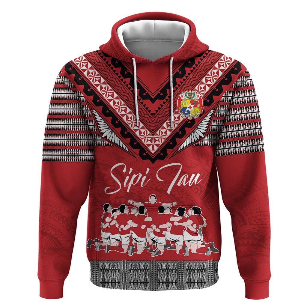 Personalised Tonga Rugby Pacific Hoodie Ikale Tahi Sipi Tau LT9 Pullover Hoodie Red - Polynesian Pride
