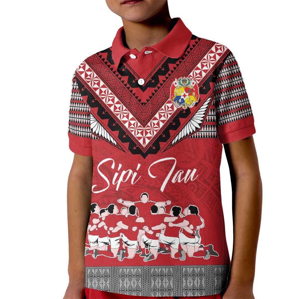 Personalised Tonga Rugby Pacific Kid Polo Shirt Ikale Tahi Sipi Tau LT9 Kid Red - Polynesian Pride